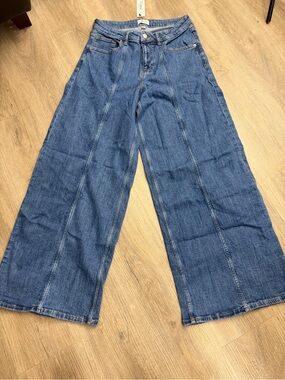New The Drop Women’s Size 30 Frida Wide Leg Jeans Medium Indigo